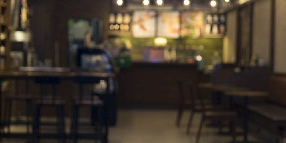 Blur coffee cafe shop restaurant with bokeh background.