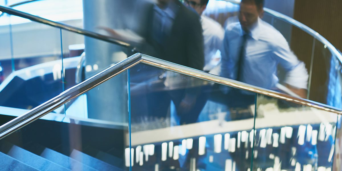 Railings in office building
